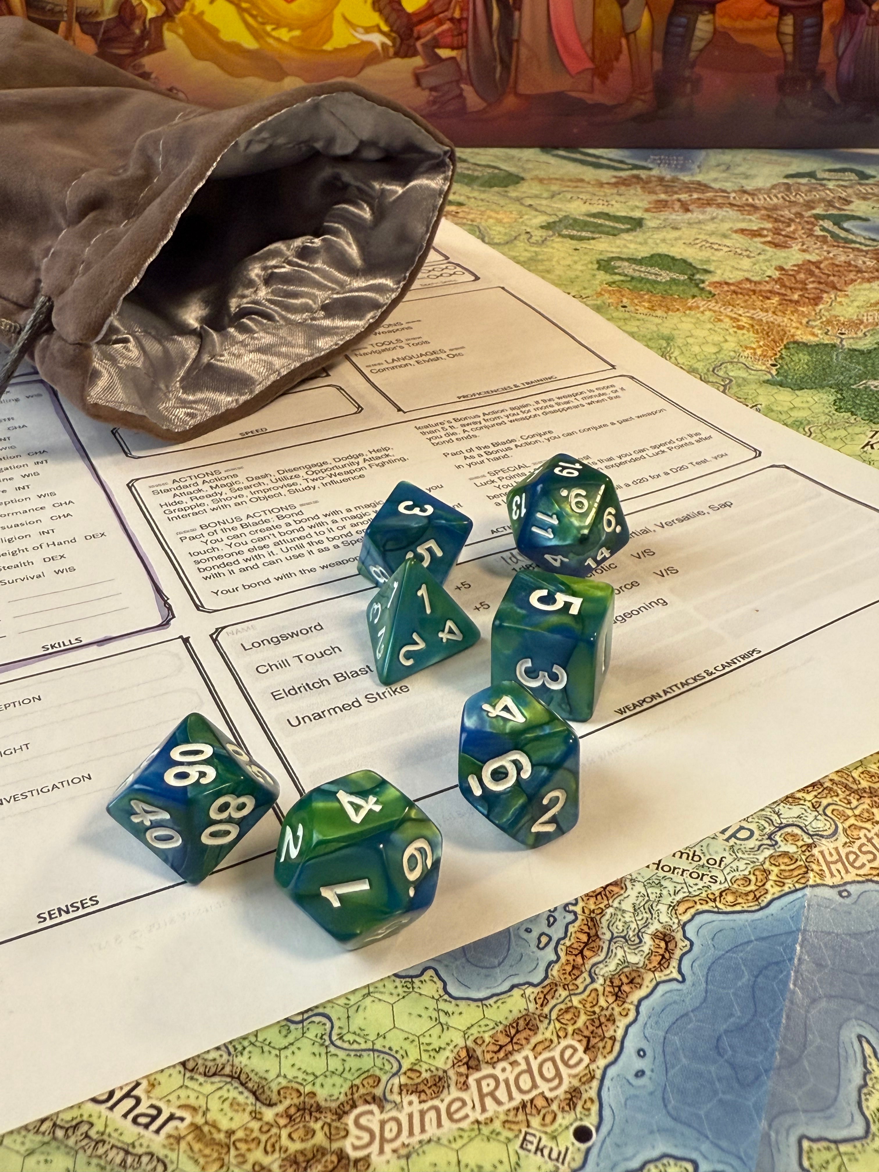 Acrylic Polyhedral Dice - 7 pieces