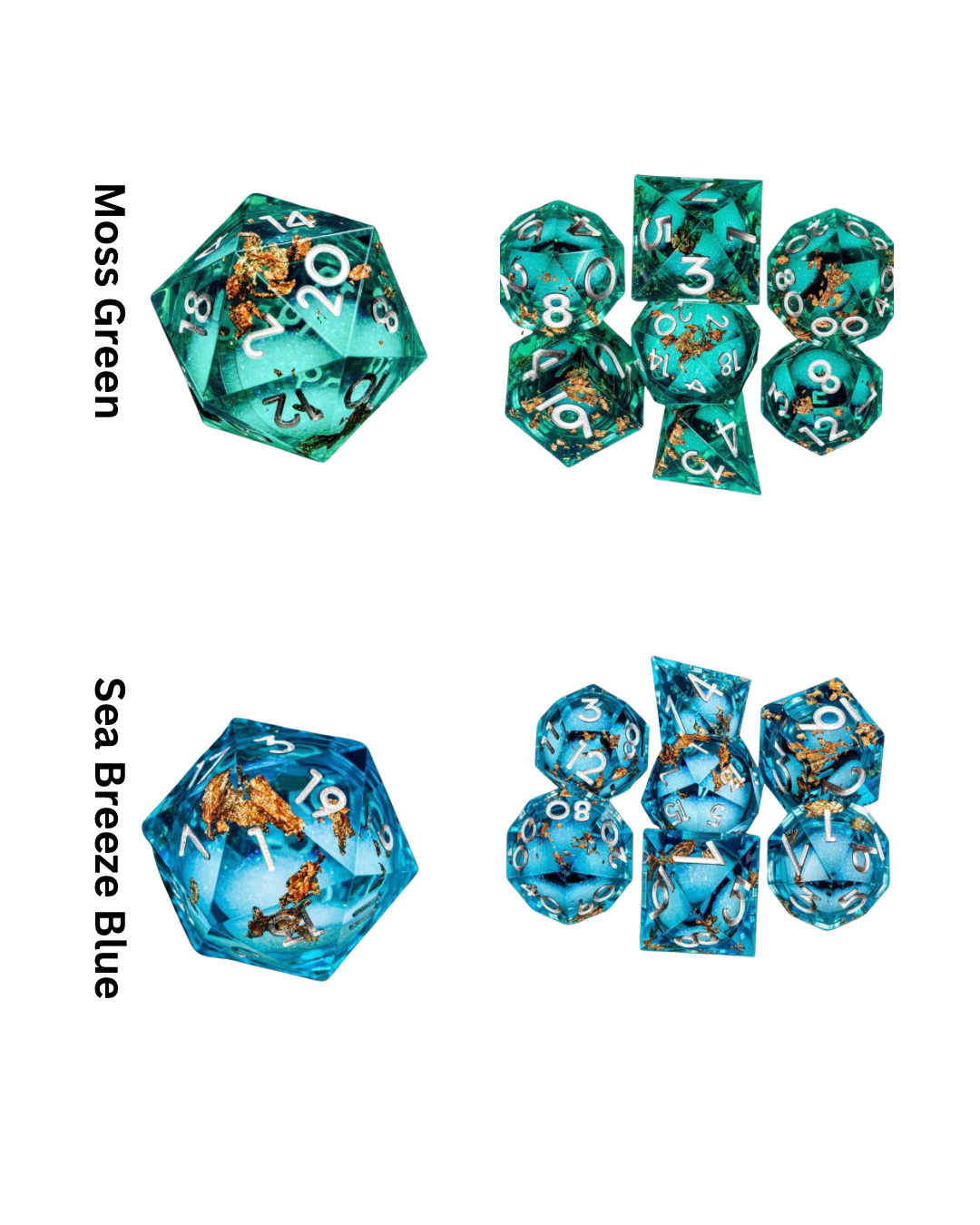 Liquid Core Polyhedral Dice - 7 pieces