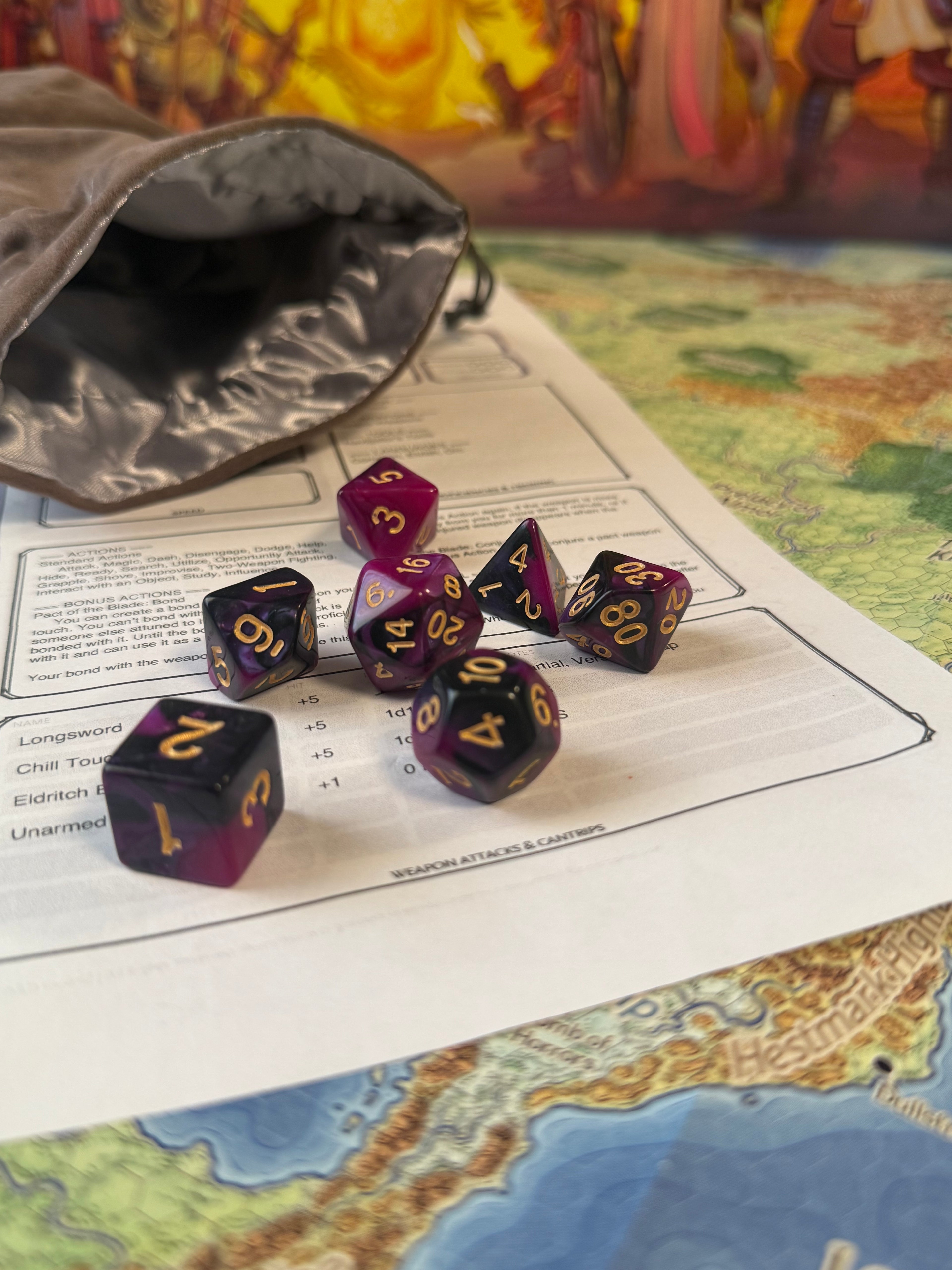 Acrylic Polyhedral Dice - 7 pieces